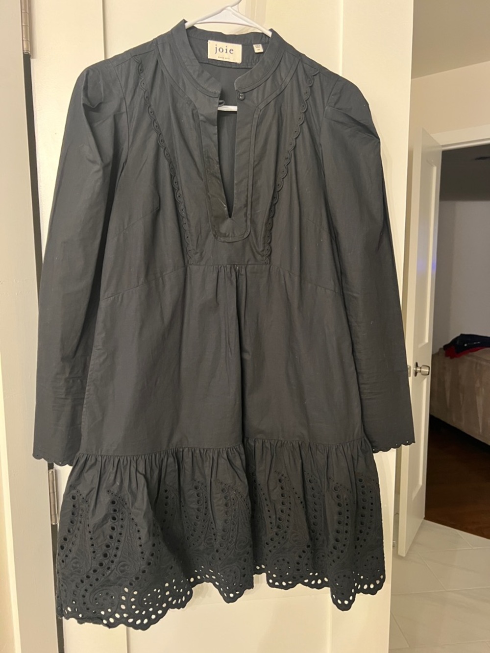Joie Black Eyelet Mini Dress